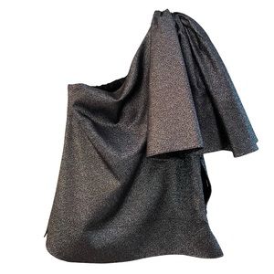 Zara one shoulder glitter woven top.